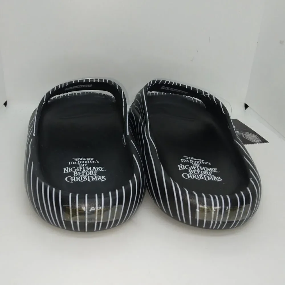 Nightmare Before Christmas Mens NEW w/Tags Black/Silver Slip-on Sandals - sz. 11